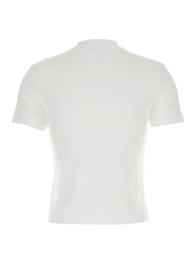 Jacquemus Le T-shirt Gros Grain White Crewneck T-shirt With Logo Patch On The Front In Cotton Stretch Woman In White