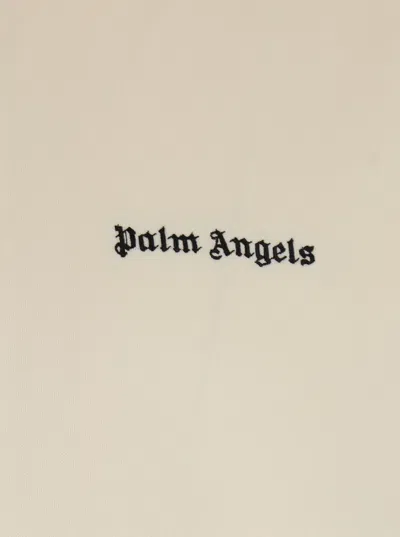 Palm Angels 'classic Logo' White Sweatshirt With Logo Printed On The Front In Neutral