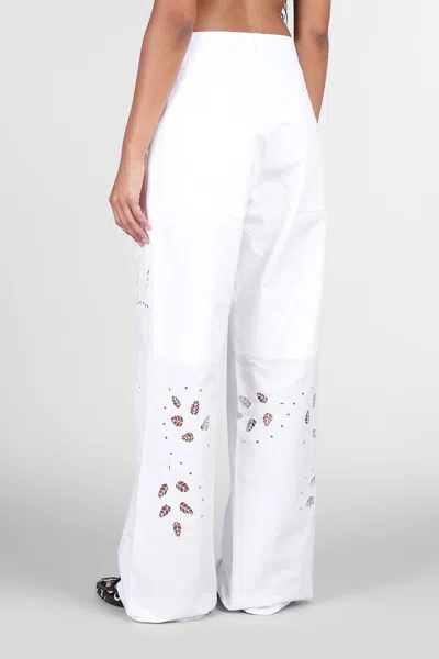 Marine Serre Pants In White Cotton In White