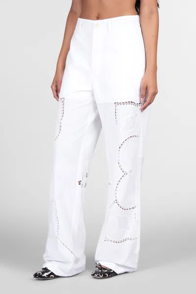 Marine Serre Pants In White Cotton In White