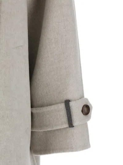 Brunello Cucinelli Hand-finished Caban Jacket In Nude