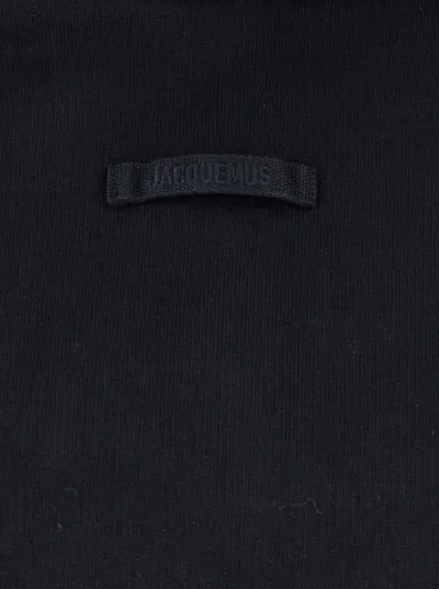 Jacquemus Le Grosgrain Logo Cotton Fleece Crop Hoodie