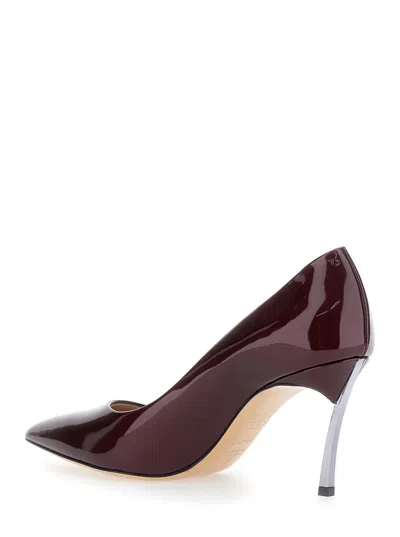 Casadei Bordeaux Pumps With High Stiletto Heel In Patent Leather Woman In Black