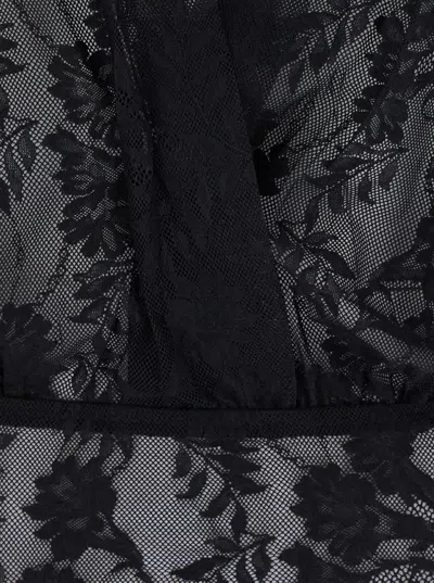 Norma Kamali Super Oversized Boyfriend Nk Shirt Bodysuit In Black