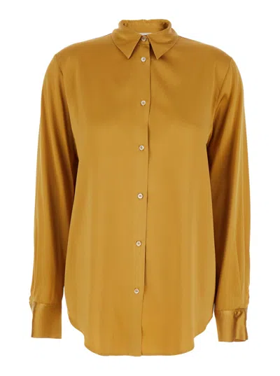 Forte Forte Button-down Silk Shirt In Brown