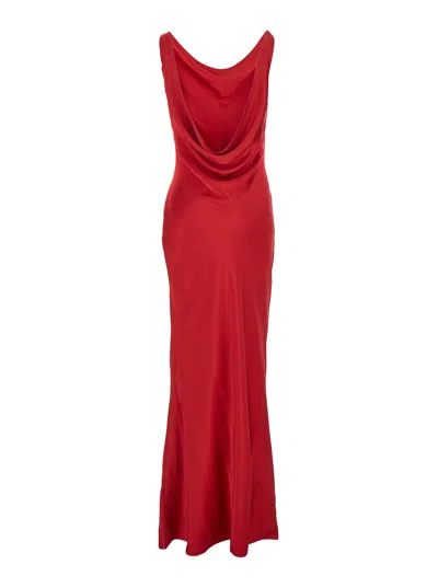 Norma Kamali Sleeveless Low Back Drape Gown