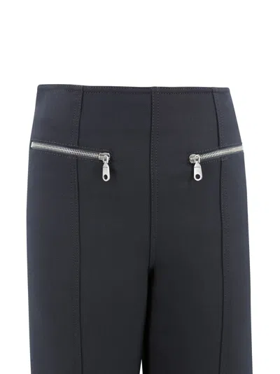 Etro High Waist Straight Trousers With Silver Zips In Gray
