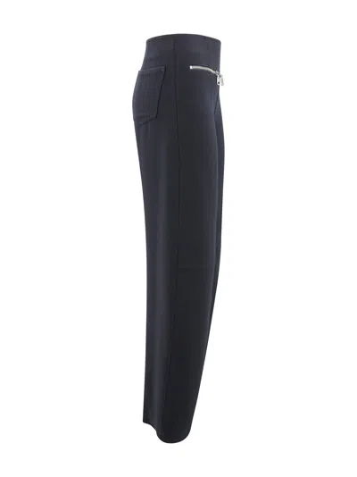 Etro High Waist Straight Trousers With Silver Zips In Gray