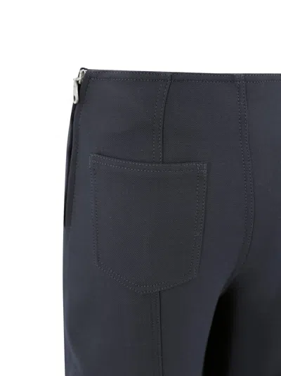 Etro High Waist Straight Trousers With Silver Zips In Gray