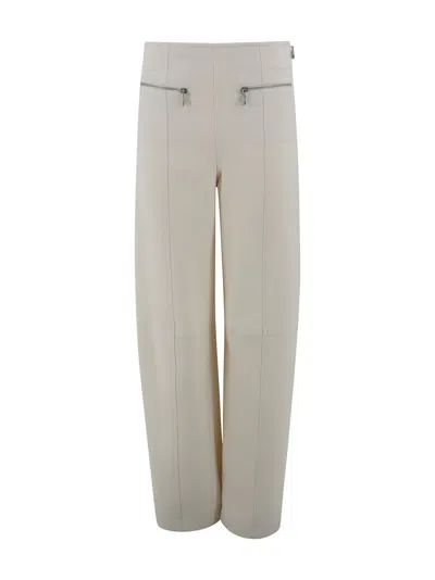 Etro High Waist Straight Cut Wool Trousers In Neutral