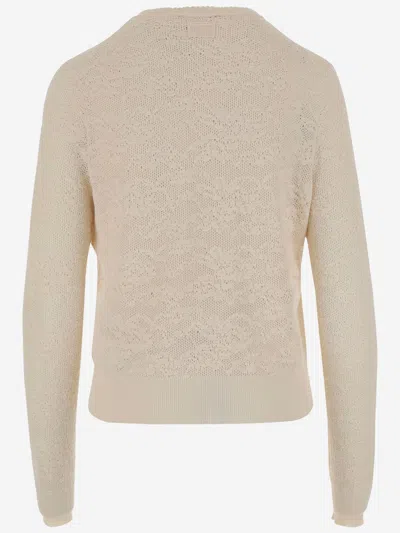 Chloé Twin Set In Cotton And Silk Knit In Yellow