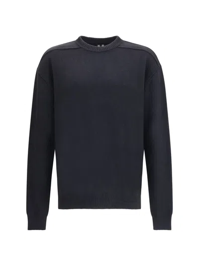 Rick Owens Exposed Stitching Wool Sweater In Black