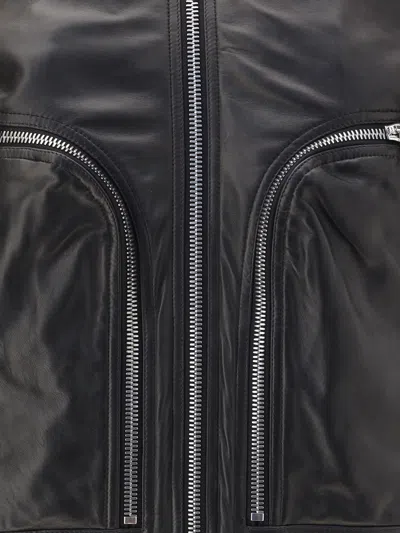 Rick Owens Bauhaus Flight Leather Jacket In Black
