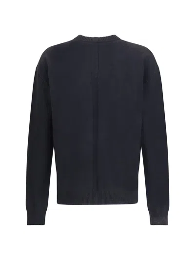 Rick Owens Exposed Stitching Wool Sweater In Black