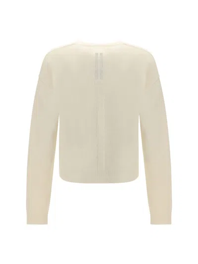 Rick Owens Relaxed Fit V-neck Sweater With Ribbed Accents