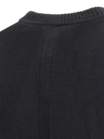 Rick Owens Exposed Stitching Wool Sweater In Black