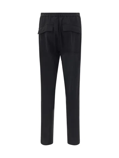 Rick Owens Drawstring Waistband Pants Featuring Pockets In Black