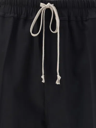 Rick Owens Drawstring Waistband Pants Featuring Pockets In Black