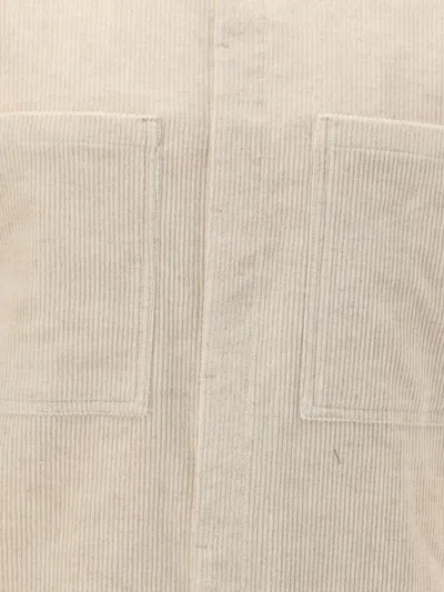 Rick Owens Corduroy Shirt In Neutral