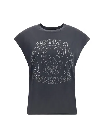 Zadig & Voltaire Skull Strass T-shirt In Blue