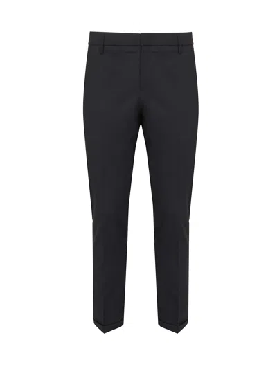 Dondup Gaubert Slim Flannel Trousers In Black