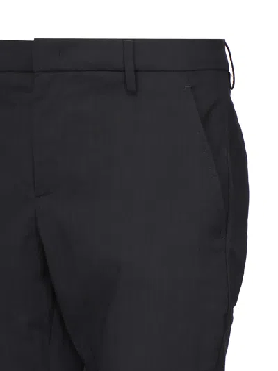 Dondup Gaubert Slim Flannel Trousers In Black