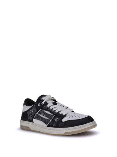 Amiri Skel Top Black Low Top Sneakers With Logo Patch On The Tongue And Logo Lettering On The Heel In Leat