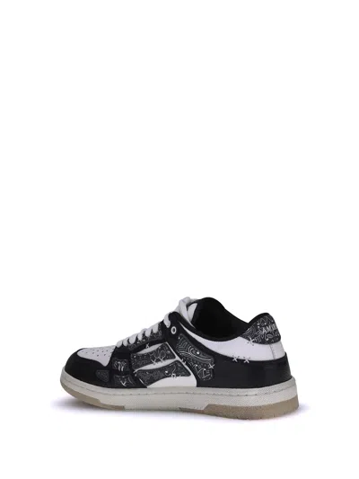 Amiri Skel Top Black Low Top Sneakers With Logo Patch On The Tongue And Logo Lettering On The Heel In Leat