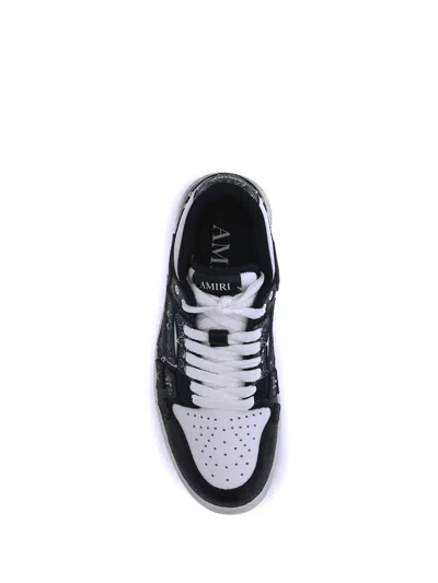 Amiri Skel Top Black Low Top Sneakers With Logo Patch On The Tongue And Logo Lettering On The Heel In Leat