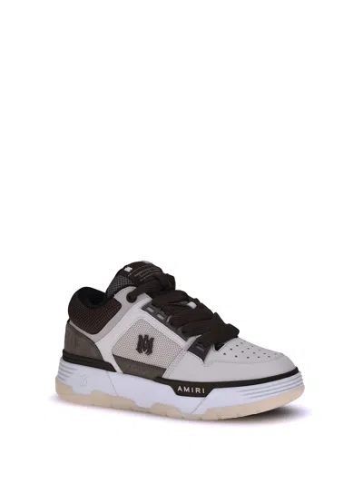 Amiri Brown Low Top Sneakers With Logo Detail On The Side And Mesh Panels In Suede Man