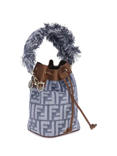 Fendi "mon Tresor" Bag In Jacquard Ff In Blue