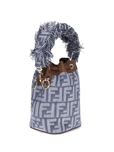 Fendi "mon Tresor" Bag In Jacquard Ff In Blue