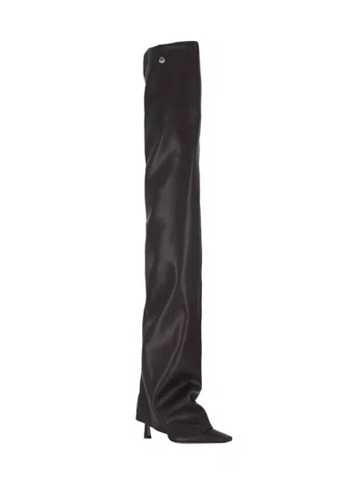 Attico Knee-high Boots With Pointed Toe And Stiletto Heel