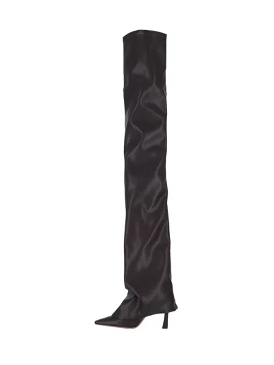 Attico Knee-high Boots With Pointed Toe And Stiletto Heel