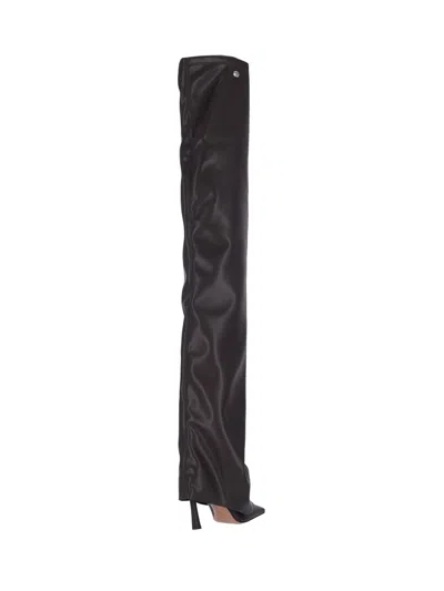 Attico Knee-high Boots With Pointed Toe And Stiletto Heel