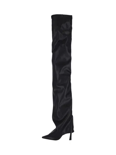 Attico Robin Over-the-knee Stiletto Heel Boot In Black