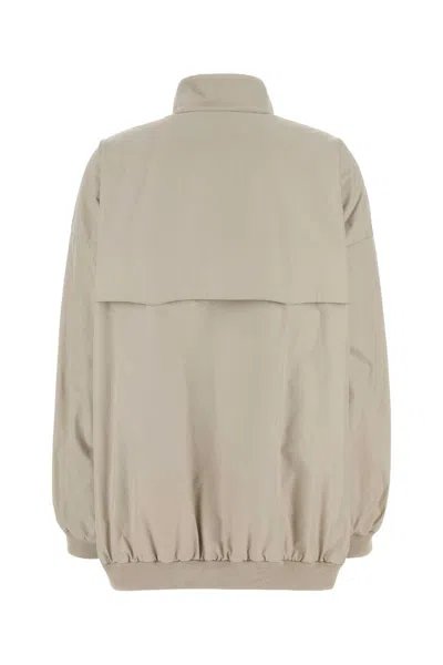 Miu Miu Cooked Blend Jacket With Buttoned Pockets In Neutral