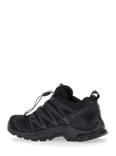 Salomon 'xa Pro 3d' Black Sneakers With Logo Patch On The Side And Panelled Design In Black