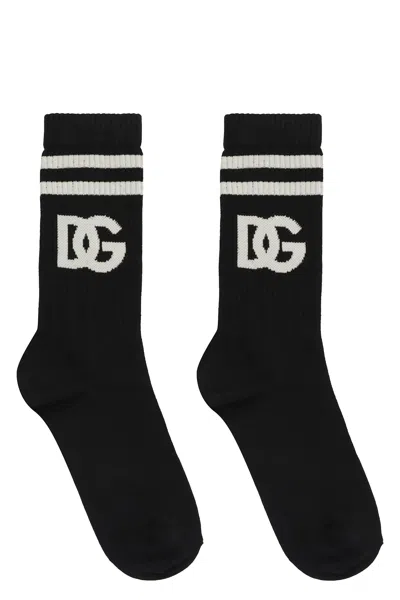 Dolce & Gabbana Intarsia-knit Logo Socks