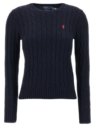 Polo Ralph Lauren Braided Cotton Sweater Sweaters And Cardigans Blue In Blue