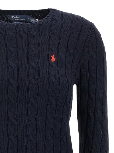 Polo Ralph Lauren Braided Cotton Sweater Sweaters And Cardigans Blue In Blue
