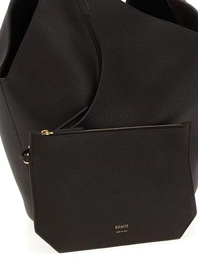 Khaite Dark Brown Lotus Medium Tote Bag In Brown