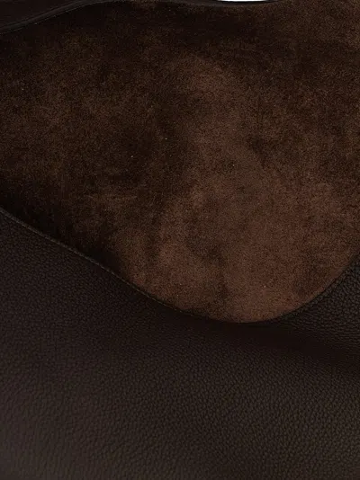 Khaite Dark Brown Lotus Medium Tote Bag In Brown