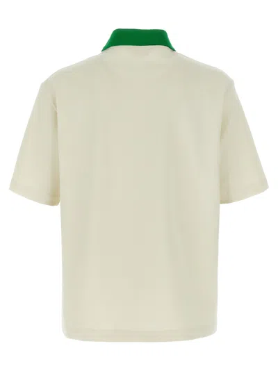 Marni Cotton Blend Polo Shirt With Contrasting Collar In Green