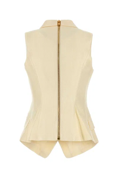 Balmain Cream Jacquard Vest