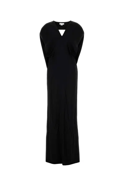 Stella Mccartney Abito Lungo In Raso Nero Donna In Black