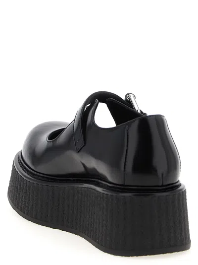 Moschino Black Platform Ballet Flats In Black