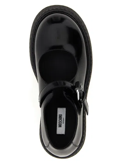Moschino Black Platform Ballet Flats In Black