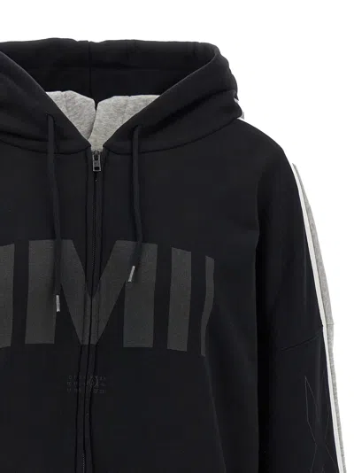 Mm6 Maison Margiela Double Front Sweatshirt Multicolor In Black