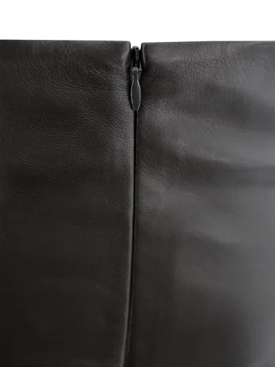 Arma Lambskin Midi Skirt In Black